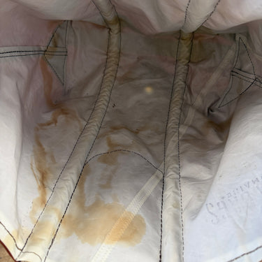 Seabags Burgundy & Gold Anchor Tote - stains inside