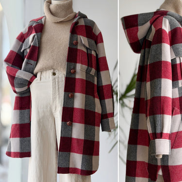 Rag & Bone Beck Buffalo Check Hooded Coat, XXSmall