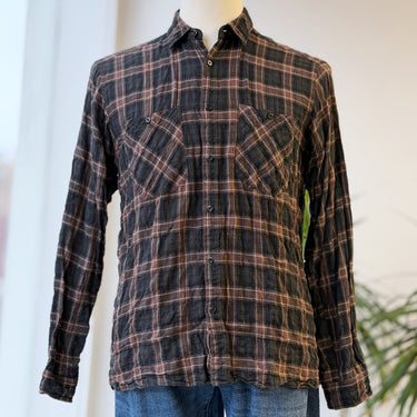 Freemans Sporting Club Plaid Button Up Shirt, Mens Large