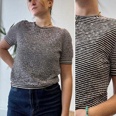 Closed Black & White Knit Tee, Small