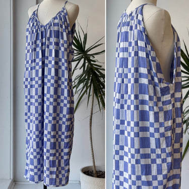 Mara Hoffman Sydney Dress in Blue & White 100% Cotton, Small