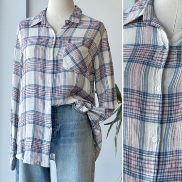 Rails NWT Pastel Plaid Gauzy Button Up, Medium