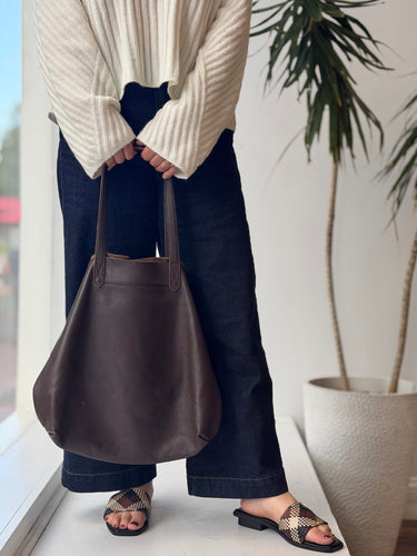 Cuyana AS IS Chocolate Leather Tote