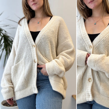 American Vintage East Cardigan in Ivory, S/M