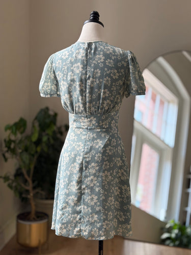 Alexa Chung Light Blue Floral Mini Dress, 8