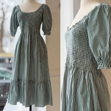 Hill House Louisa Nap Dress in Green Gingham, XSmall