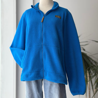 LL Bean Bright Blue Full Zip Jacket, Medium