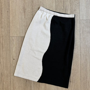 Find Me Now Black & Cream Knit Skirt, Medium