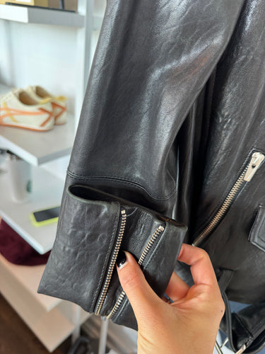 Veda Jayne 100% Lamb Leather Biker Jacket, XSmall