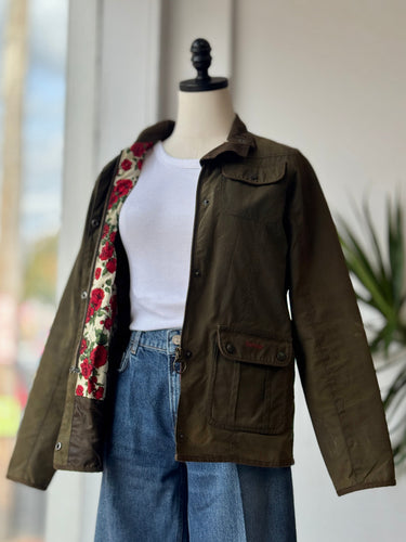 Barbour Waxed Utility Green Jacket, fits S/M