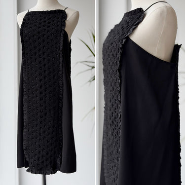 GANNI NWT Center Smock Panel Ruffle Slip Dress in Black, 38/6