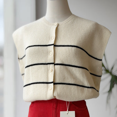 DISSH NWT Kate Cream Stripe Knit Vest, XSmall