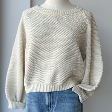 Ali Golden Cream Rice Stitch Sweater, XS/S