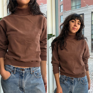 Baserange Brown Turtleneck Sweatshirt, Small
