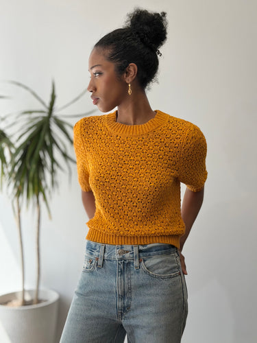 Baum Und Pferdgarten Crochet Top in Sunset Orange, XSmall