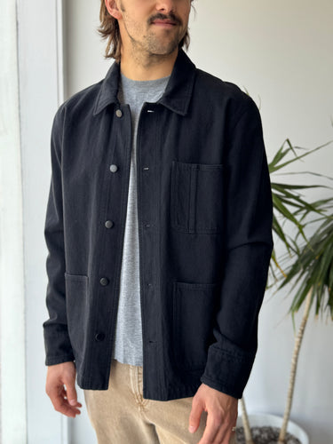 Assembly NWT Black Overdye Denim Field Coat - retail 428, Men's Medium