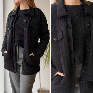 Kinross Black Quilt Shirt Jacket, Large