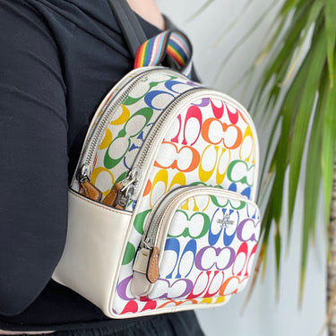 Coach Mini Court Rainbow Signature Backpack