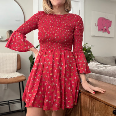 Christy Dawn Raena Mini Dress in Crimson Garden Floral, XSmall
