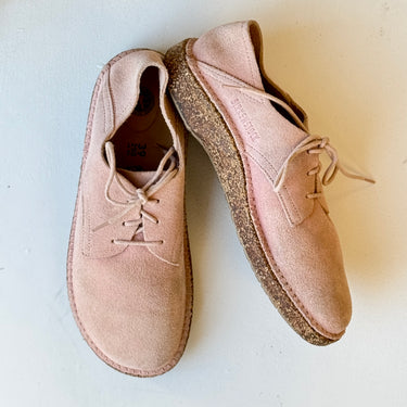 Birkenstock Pink Suede Gary Shoes, 39/8 narrow