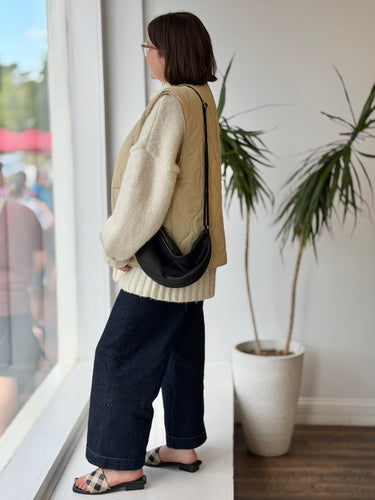 Rough & Tumble Large Luna Bag in Nero