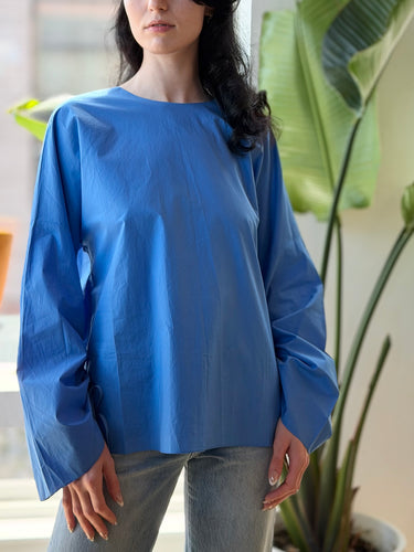 Tibi NWT Acadia Blue Blouse, Medium