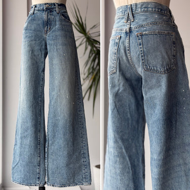 Slvrlake Mica Paint Splatter Wide Leg Jeans, 27