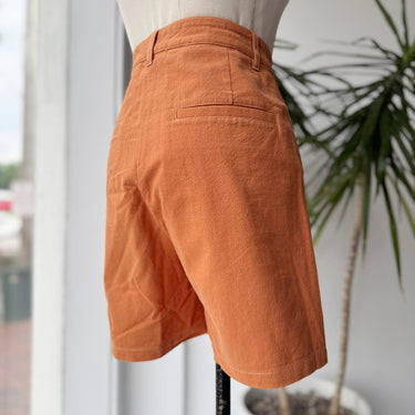 L.F.Markey Henry Pleated Shorts in Burnt Orange, US 2