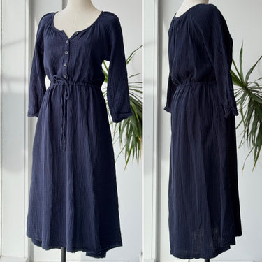Xirena Navy Gauze Midi Dress, XSmall