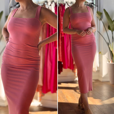 Reformation Donna Dress in Dusty Rose, NWT, Large