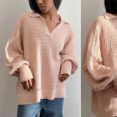 Mr. Mittens 100% Cotton Blush Polo Knit Sweater, One Size