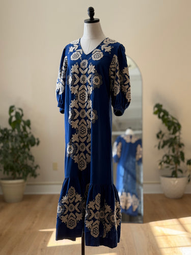 Sea New York Cobalt Blue Embroidered Dress, XSmall
