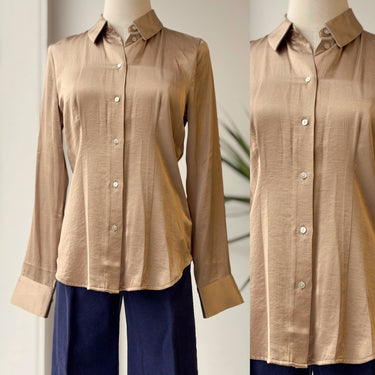 Madewell Satiny Gold Button Up, 0