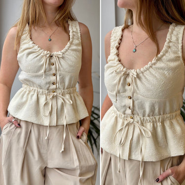 Ciao Lucia Ilaria Top in Ivory Jacquard, Medium