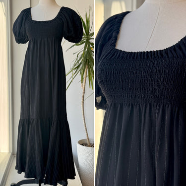 La Ligne Striped Smocked Top Dress, Medium