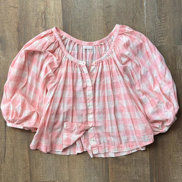 Doen Pink Plaid Jane Blouse, Medium