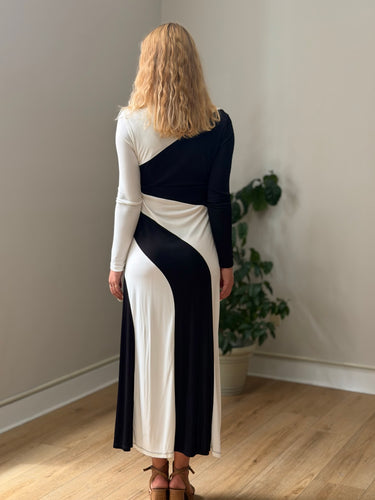Farm Rio B&W Long Sleeve Maxi Dress, Medium