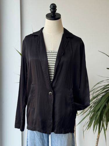 Nation LTD Black Satiny Blazer, XSmall