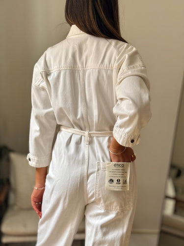 Etica AS IS Ivory Denim Coveralls, Small
