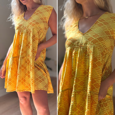 Ace & Jig Yellow Patterned Dress, S