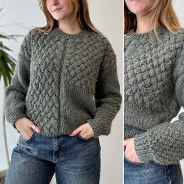 The Knotty Ones Heartbreaker Alpaca & Wool Sweater in Moss Green, S/M