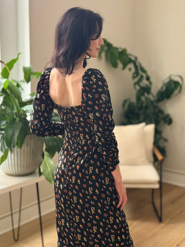ASTR NWT Black Floral Midi Dress, Small