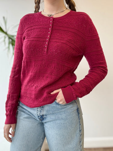 Sezane Lyna Sweater in Raspberry- as is, slightly shrunk, XL