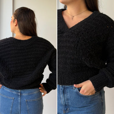 IRO Alpaca Wool Blend Black Knit Sweater, Large