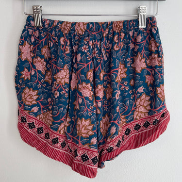 Natalie Martin Blue & Pink Floral Shorts, Small
