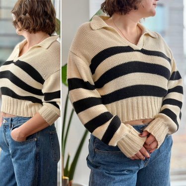 Ciao Lucia Venezia Black & Cream Polo Sweater, XSmall