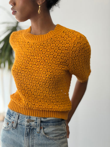 Baum Und Pferdgarten Crochet Top in Sunset Orange, XSmall