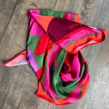 Farm Rio Leaf Patterned Scarf- as is