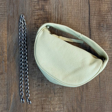 By Far Cush Leather Bag with Chain Strap