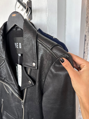 Veda Jayne 100% Lamb Leather Biker Jacket, XSmall